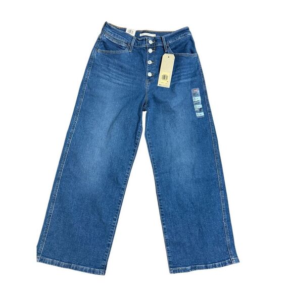 NEW Levi’s Mile High Cropped Wide Leg Jeans Sz 30 Womens - Picture 1 of 11